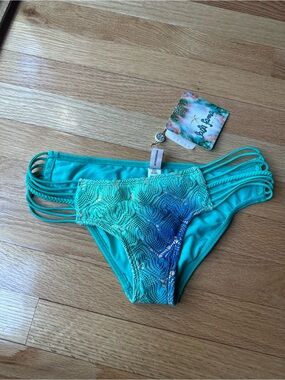 Luli Fama Turquoise & Teal Strappy Bikini Bottom
